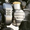 Picture of Motone TPS Carb/Throttle Body Cover - Pair - Ribbed/Finned - Raw Finish