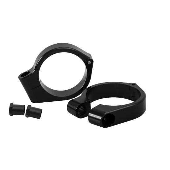 Picture of Motone Wrap-Around Fork M10 (10mm) Indicator Turn Signal Bracket Clamps - Pair - 47mm - Black (Bobber)