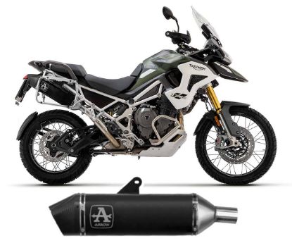 Picture of Arrow Muffler Tiger 1200 Veloce Aluminium Dark Silencer (2022-2024) Pannier Friendly 